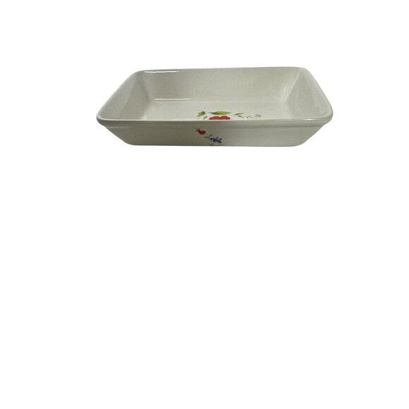 White W/ Floral Print Vintage Casserole Bake Serving Dish Japan- Fast Shipping - Picture 4 of 12